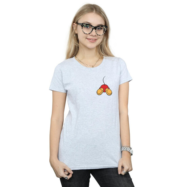 Li-cense Disney dames mickey mouse rugzijde borstprint katoenen t-shirt UTBI32509_sportsgrey large