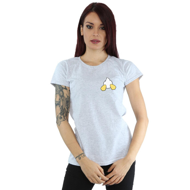 Li-cense Disney dames donald duck rugzijde borstprint katoenen t-shirt UTBI32533_sportsgrey large