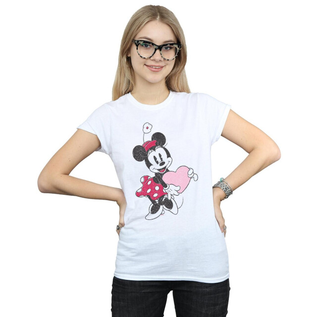Li-cense Disney dames minnie mouse love heart katoenen t-shirt UTBI32420_white large