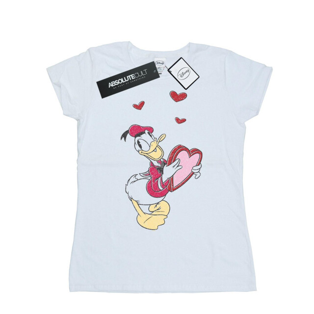 Li-cense Disney dames donald duck liefdeshart katoenen t-shirt UTBI32421_white large