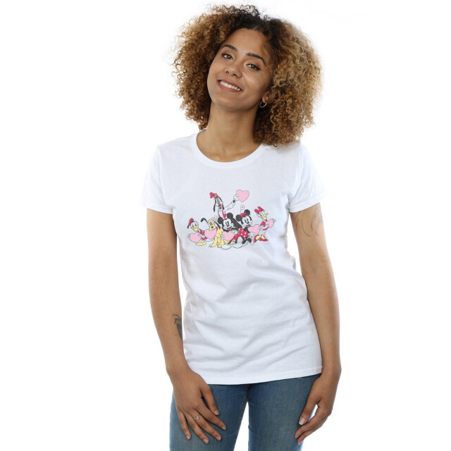 Li-cense Disney dames mickey mouse love friends katoenen t-shirt UTBI32469_white large