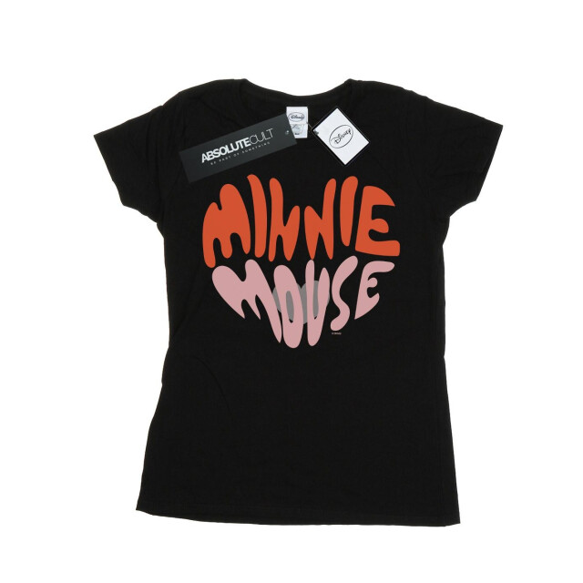 Li-cense Disney dames minnie mouse hartvormig katoenen t-shirt UTBI32488_black large