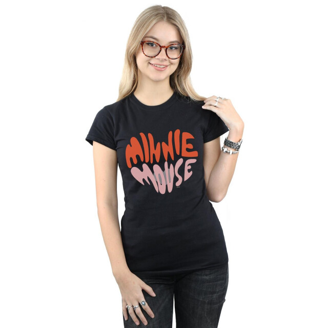 Li-cense Disney dames minnie mouse hartvormig katoenen t-shirt UTBI32488_black large