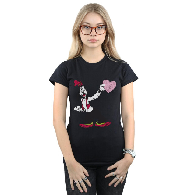 Li-cense Disney dames goofy liefdeshart katoenen t-shirt UTBI32444_black large