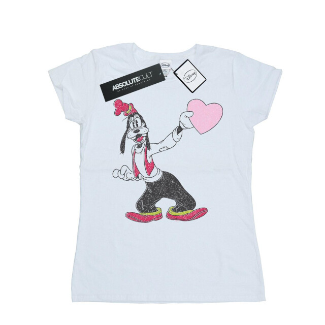 Li-cense Disney dames goofy liefdeshart katoenen t-shirt UTBI32444_white large