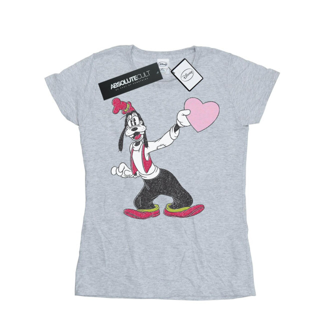 Li-cense Disney dames goofy liefdeshart katoenen t-shirt UTBI32444_sportsgrey large