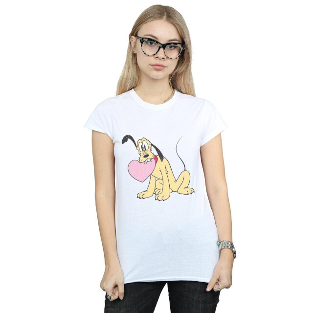 Li-cense Disney dames pluto liefdeshart katoenen t-shirt UTBI32468_white large