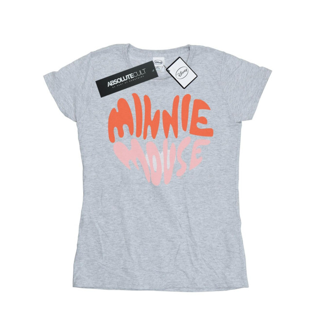 Li-cense Disney dames minnie mouse hartvormig katoenen t-shirt UTBI32488_sportsgrey large