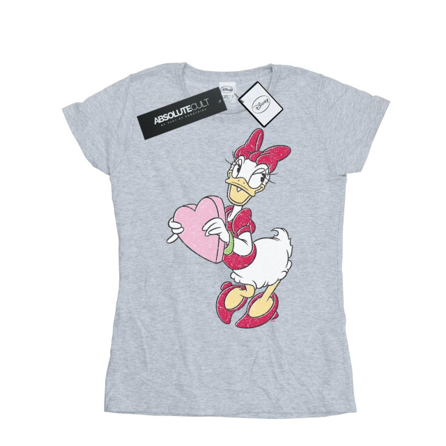 Li-cense Disney dames daisy duck love heart katoenen t-shirt UTBI32443_sportsgrey large