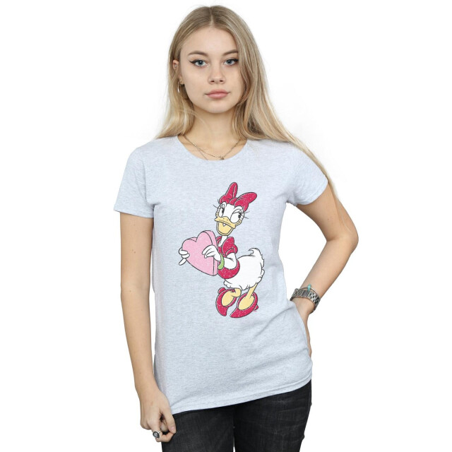 Li-cense Disney dames daisy duck love heart katoenen t-shirt UTBI32443_sportsgrey large