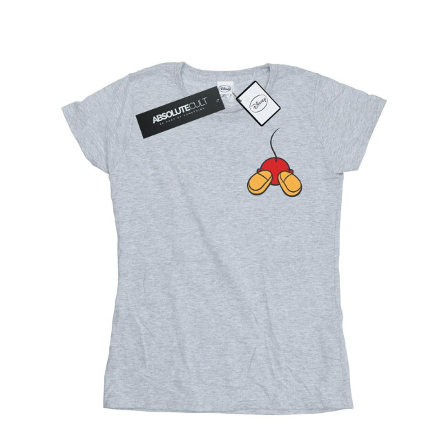 Li-cense Disney dames mickey mouse rugzijde borstprint katoenen t-shirt UTBI32509_sportsgrey large