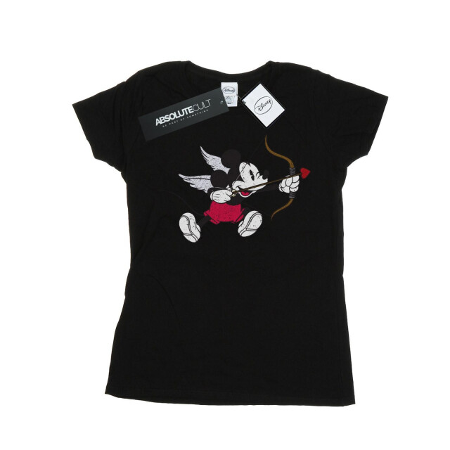 Li-cense Disney dames mickey mouse love cherub katoenen t-shirt UTBI32323_black large
