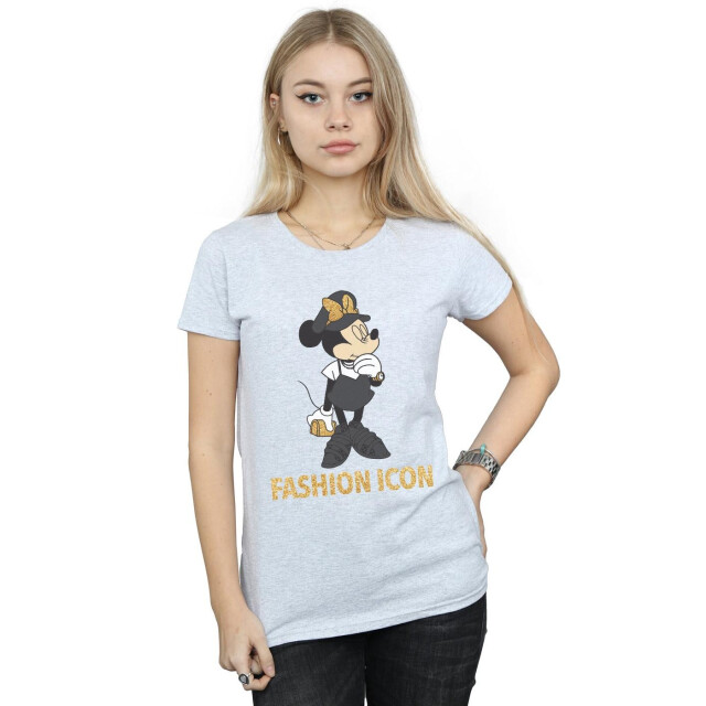 Li-cense Disney dames minnie mouse fashion icoon katoenen t-shirt UTBI32348_sportsgrey large