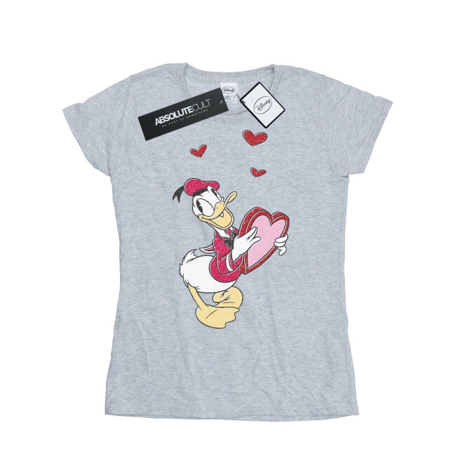 Li-cense Disney dames donald duck liefdeshart katoenen t-shirt UTBI32421_sportsgrey large