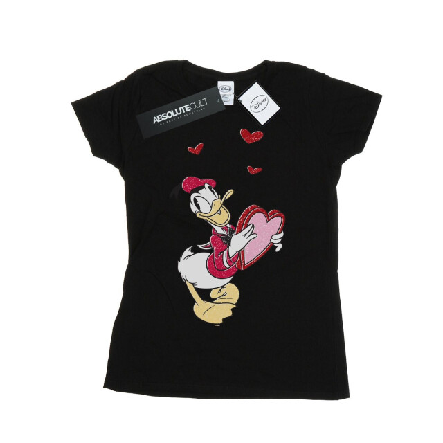 Li-cense Disney dames donald duck liefdeshart katoenen t-shirt UTBI32421_black large