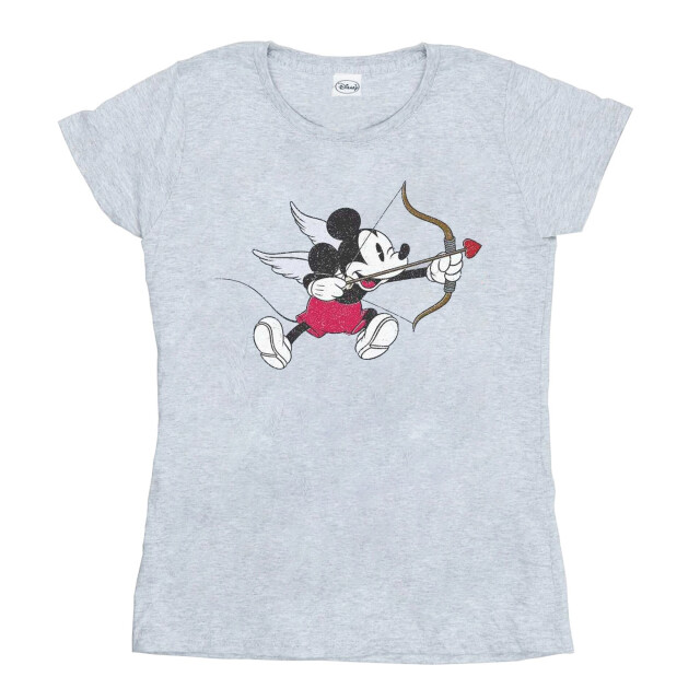 Li-cense Disney dames mickey mouse love cherub katoenen t-shirt UTBI32323_sportsgrey large