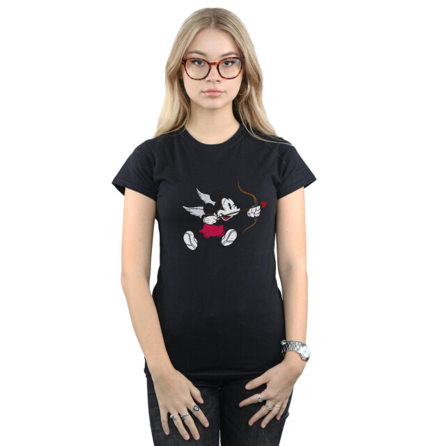 Li-cense Disney dames mickey mouse love cherub katoenen t-shirt UTBI32323_black large