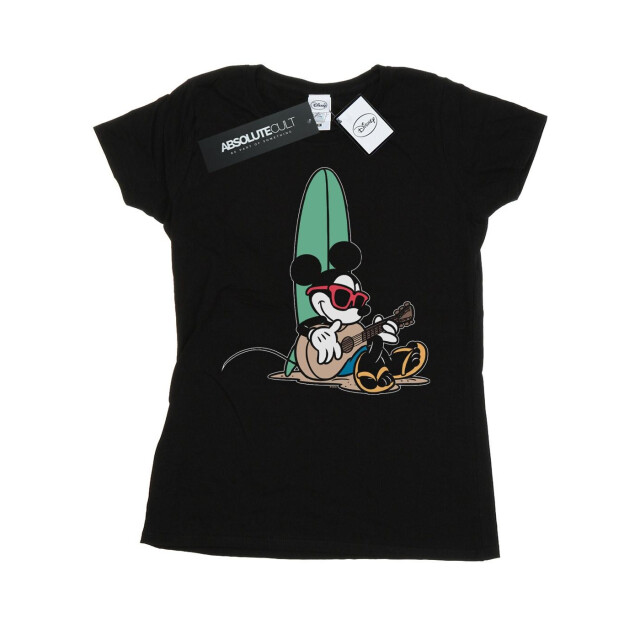 Li-cense Disney dames mickey mouse surf en chill katoenen t-shirt UTBI32394_black large