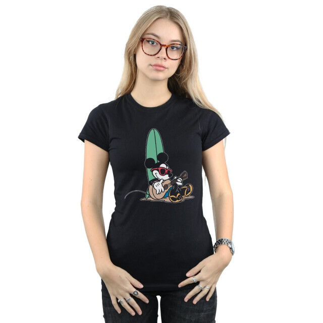 Li-cense Disney dames mickey mouse surf en chill katoenen t-shirt UTBI32394_black large