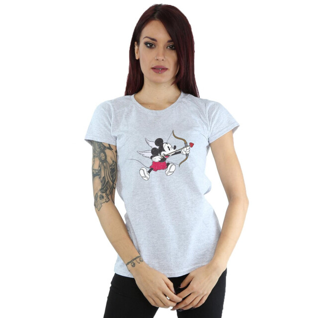 Li-cense Disney dames mickey mouse love cherub katoenen t-shirt UTBI32323_sportsgrey large