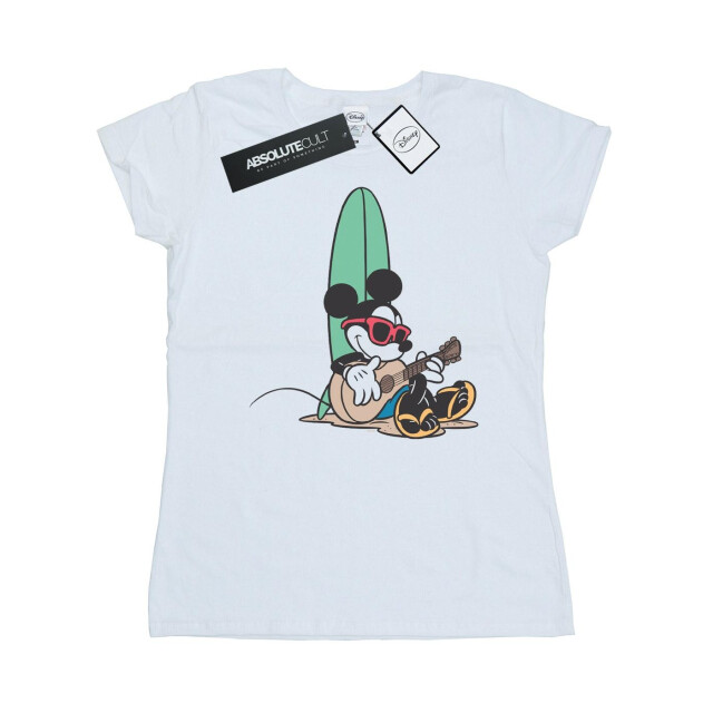 Li-cense Disney dames mickey mouse surf en chill katoenen t-shirt UTBI32394_white large
