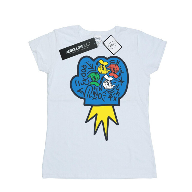Li-cense Disney dames donald duck pop fist katoenen t-shirt UTBI32296_white large