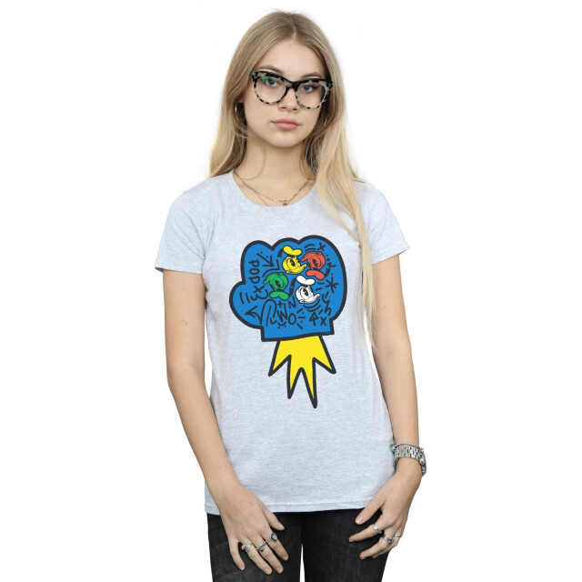 Li-cense Disney dames donald duck pop fist katoenen t-shirt UTBI32296_sportsgrey large