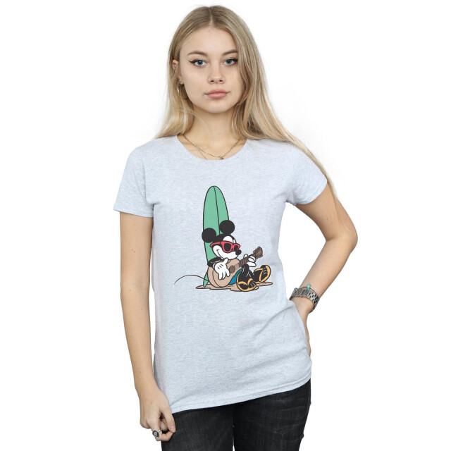 Li-cense Disney dames mickey mouse surf en chill katoenen t-shirt UTBI32394_sportsgrey large