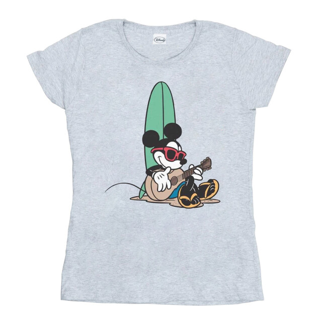 Li-cense Disney dames mickey mouse surf en chill katoenen t-shirt UTBI32394_sportsgrey large