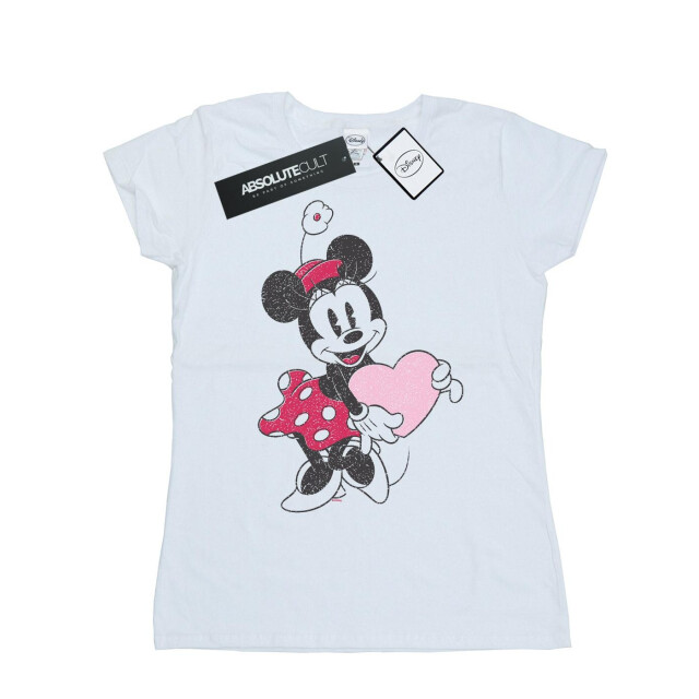 Li-cense Disney dames minnie mouse love heart katoenen t-shirt UTBI32420_white large