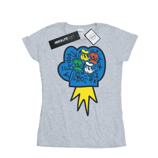 Li-cense Disney dames donald duck pop fist katoenen t-shirt UTBI32296_sportsgrey large