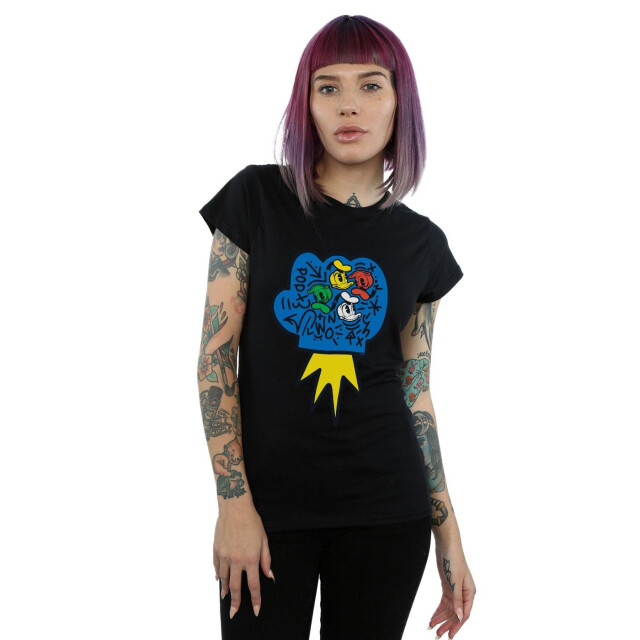 Li-cense Disney dames donald duck pop fist katoenen t-shirt UTBI32296_black large
