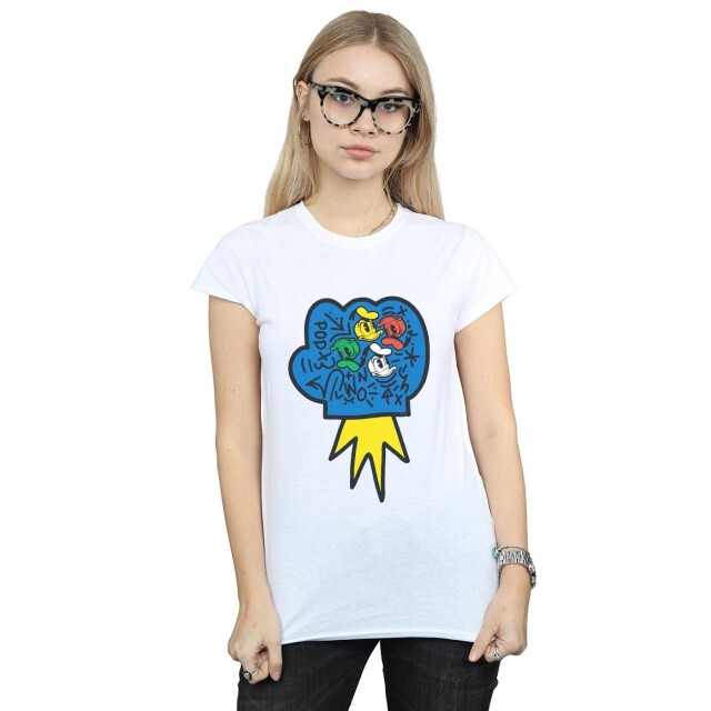 Li-cense Disney dames donald duck pop fist katoenen t-shirt UTBI32296_white large