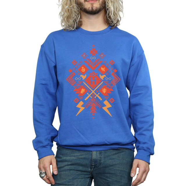 Li-cense Harry potter kerst fair isle sweatshirt heren UTBI27419_royalblue large