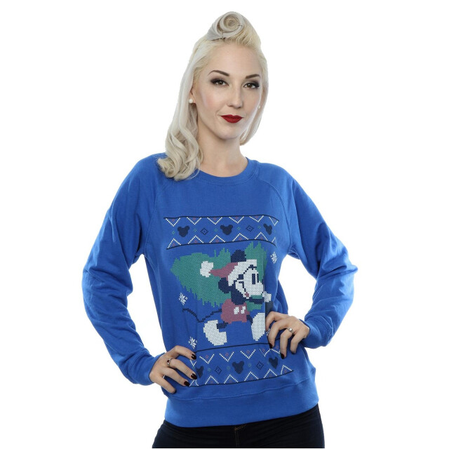 Li-cense Disney dames mickey mouse kerstboom sweatshirt UTBI8418_royalblue large