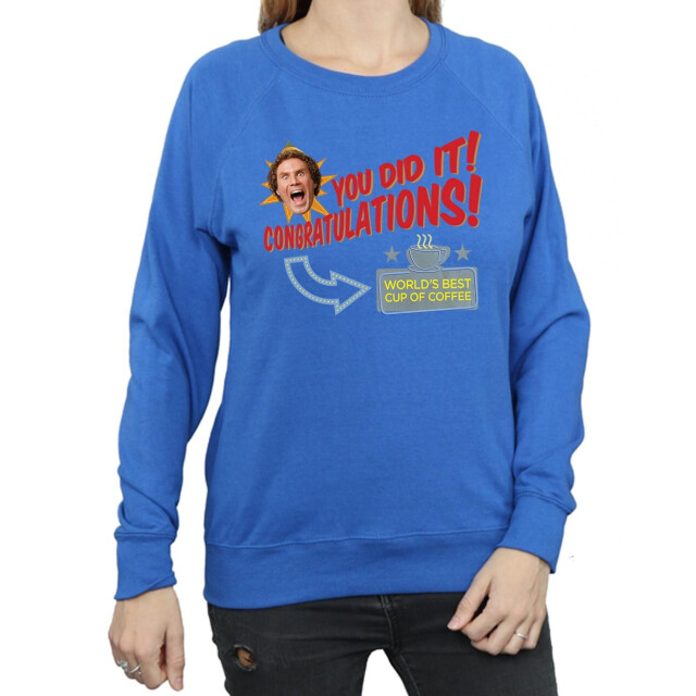 Li-cense Elf dames world´s best coffee sweatshirt UTBI5670_royalblue large