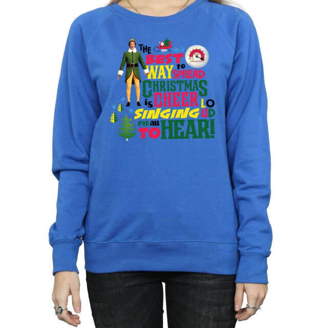 Li-cense Elf dames kerst vrolijk sweatshirt UTBI5307_royalblue large
