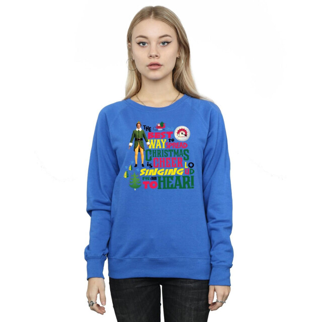 Li-cense Elf dames kerst vrolijk sweatshirt UTBI5307_royalblue large
