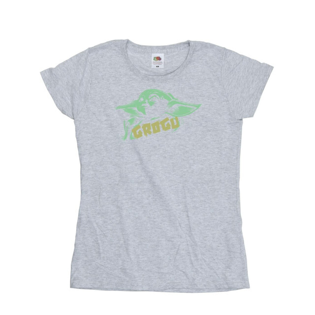 Li-cense Star wars dames the mandalorian grogu the child splat cotton t-shirt UTBI50608_sportsgrey large