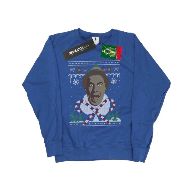 Li-cense Elf dames kerst fair isle sweatshirt UTBI4962_royalblue large