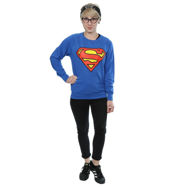 Li-cense Dc comics dames superman logo boyfriend fit sweatshirt UTBI49442_royalblue large