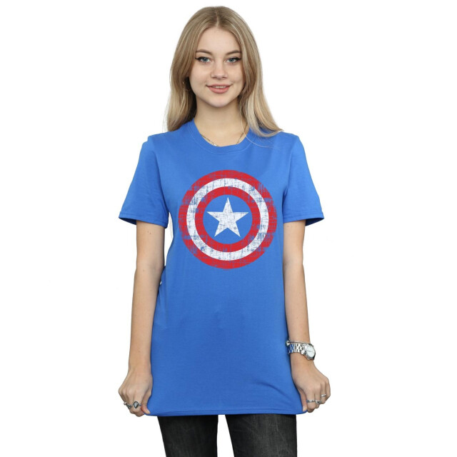 Li-cense Marvel dames avengers captain america gekrast schild katoenen vriendje t-shirt UTBI4700_royalblue large