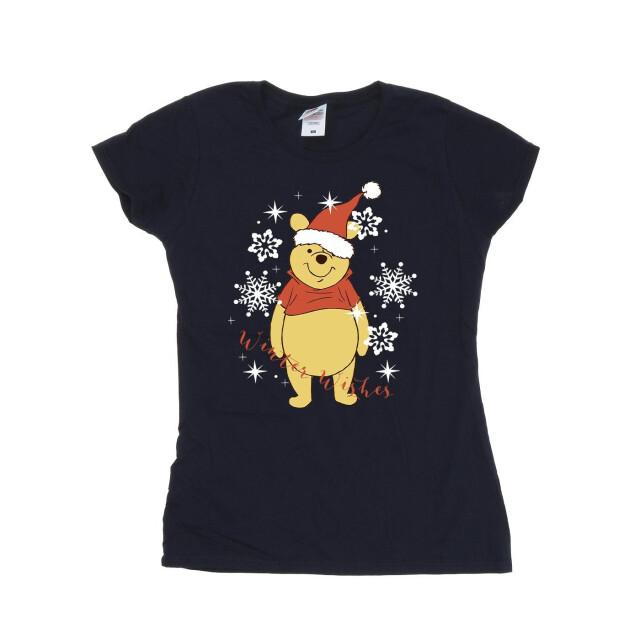 Li-cense Disney dames winnie de poeh winter wensen katoenen t-shirt UTBI44865_navyblue large
