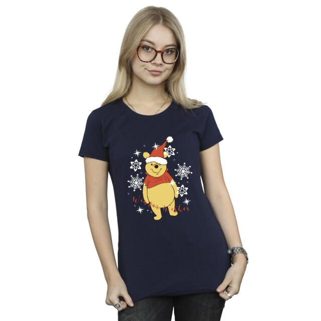 Li-cense Disney dames winnie de poeh winter wensen katoenen t-shirt UTBI44865_navyblue large