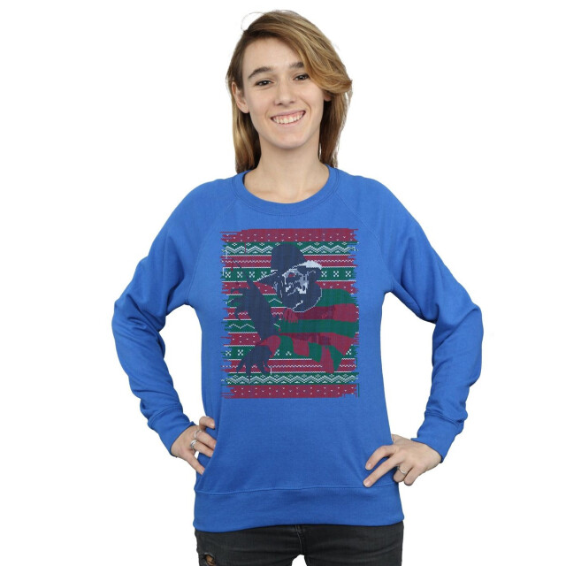 Li-cense A nightmare on elm street dames kerst fair isle sweatshirt UTBI9513_royalblue large