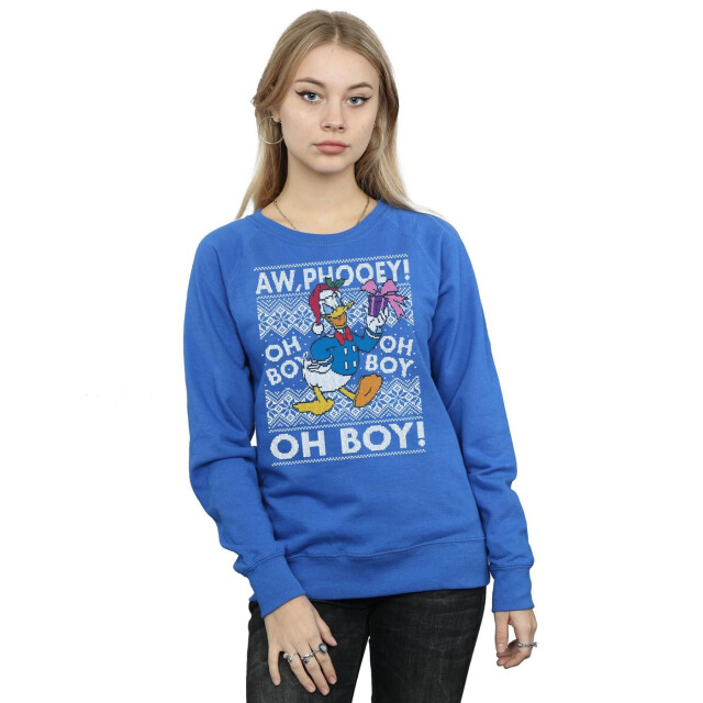 Li-cense Disney dames donald duck kerst fair isle sweatshirt UTBI9215_royalblue large