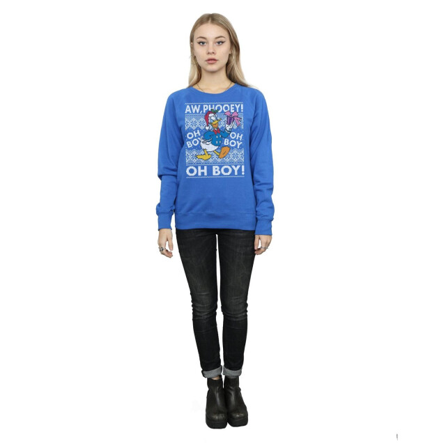 Li-cense Disney dames donald duck kerst fair isle sweatshirt UTBI9215_royalblue large