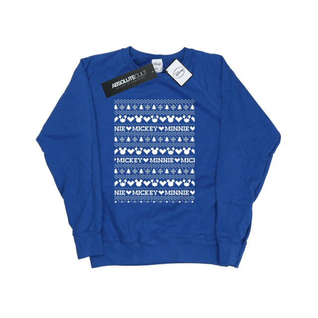 Li-cense Disney dames mickey en minnie kerst fair isle sweatshirt UTBI9176_royalblue large