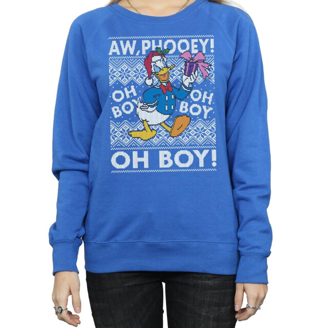 Li-cense Disney dames donald duck kerst fair isle sweatshirt UTBI9215_royalblue large