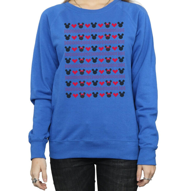 Li-cense Disney dames mickey en minnie kersthartjes sweatshirt UTBI9141_royalblue large